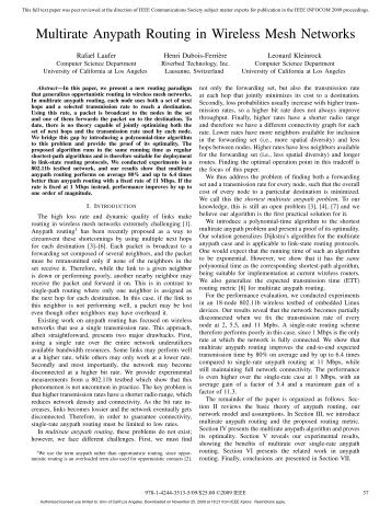 Multirate Anypath Routing in Wireless Mesh Networks - Leonard ...