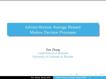 Infinite-Horizon Average Reward Markov Decision Processes