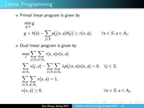 Infinite-Horizon Average Reward Markov Decision Processes