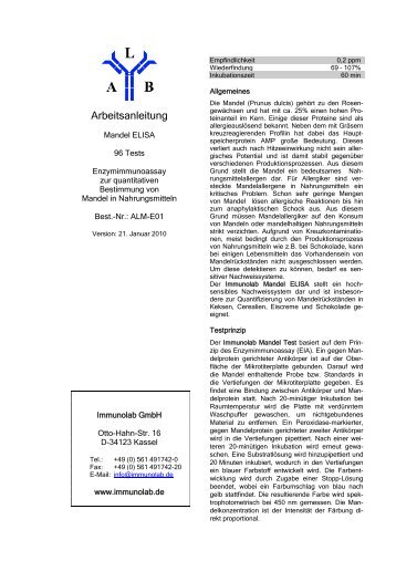 Arbeitsanleitung - Immunolab GmbH