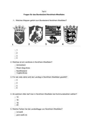 Einbürgerungstest für das Land NRW - Aktionsbüro Einbürgerung ...