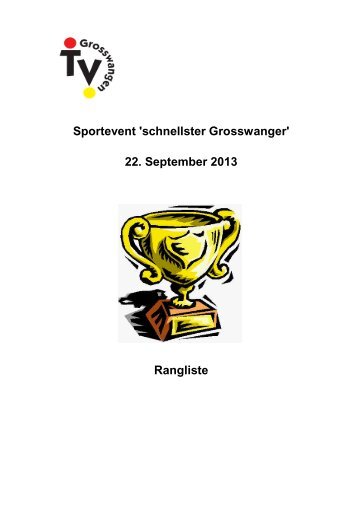 Rangliste Sportevent 'schnellster Grosswanger ... - TV Grosswangen