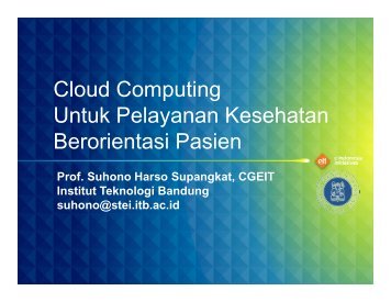 Cloud Computing Untuk Pelayanan Kesehatan Berorientasi Pasien