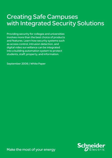 Creating Safe Campuses with Integrated ... - Schneider Electric