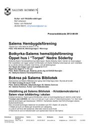 Salems HembygdsfÃ¶rening Botkyrka-Salems ... - Salems kommun