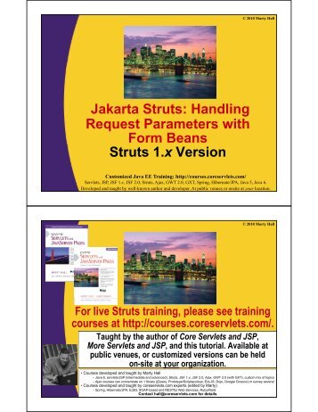 Jakarta Struts: Handling Request Parameters with Form Beans ...