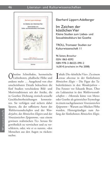 Wehrhahn Verlag Gesamtprogramm 2008