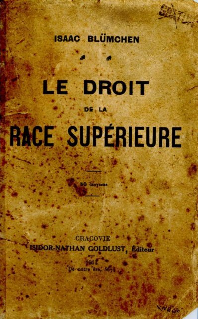 Le droit de la race superieure