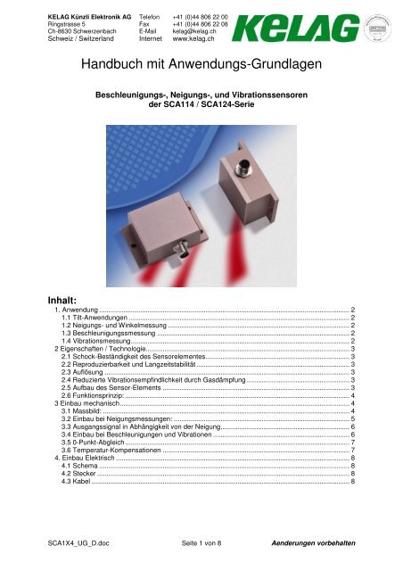 SCA1X4 - Kelag Kuenzli Elektronik AG