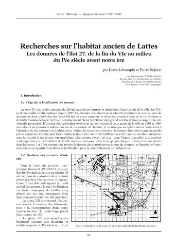 Recherches sur l'habitat ancien de Lattes Les donnÃ©es ... - Lattara.net