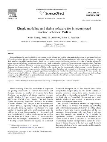 Kinetic modeling and fitting software for interconnected reaction ...