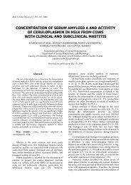 concentration of serum amyloid a and activity of ceruloplasmin in ...