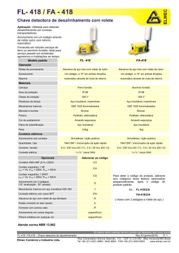 FL-418 / FA-418 - Elmec ComÃ©rcio e IndÃºstria Ltda