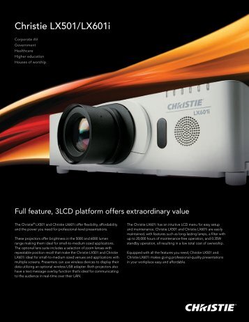 Christie LX501 and LX601i Brochure - Christie Digital Systems