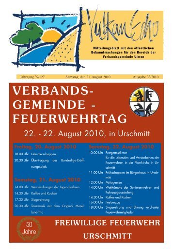 verbands- gemeinde - feuerwehrtag - Verbandsgemeinde Ulmen