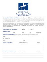 athletic hall of fame nomination form - Magnificat High School