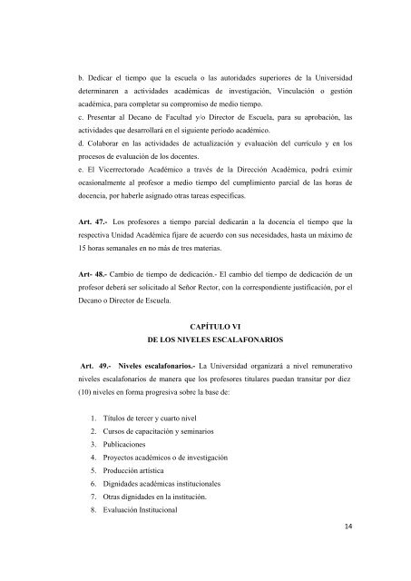 Reglamento de EscalafÃ³n y Carrera Docente e Investsigador UMET