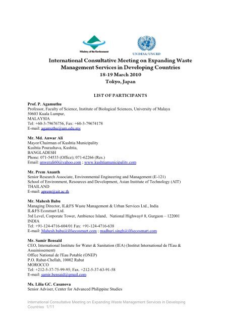 International Conference on Expanding Waster Management ...