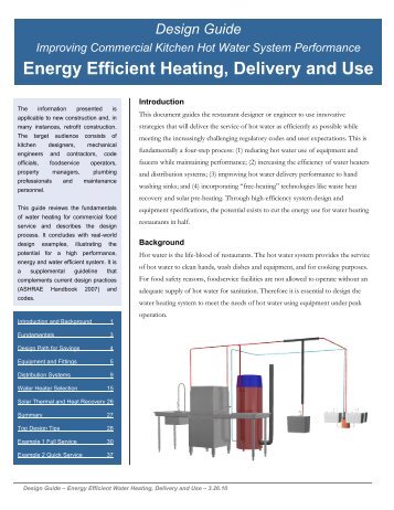 Water Heating Design Guide Final - Food Service Technology Center