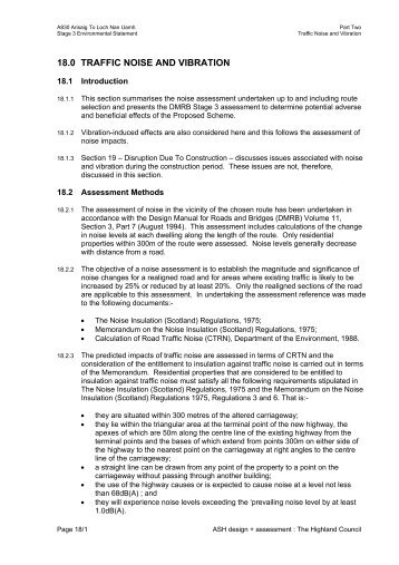 18.0 TRAFFIC NOISE AND VIBRATION - Transport Scotland