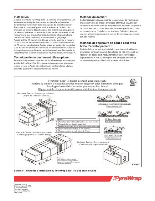 Fiche de renseignements sur le produit - Unifrax