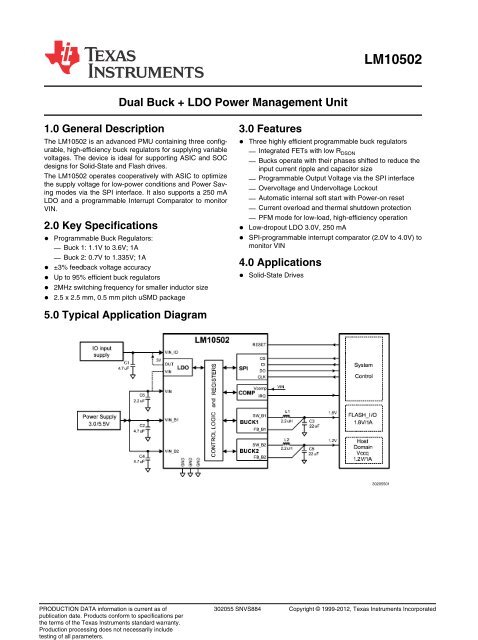 LM10502 Dual Buck + LDO Power Management ... - Texas Instruments