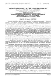 Relazione bilancio - Cooperativa Sociale SocietÃ  Dolce