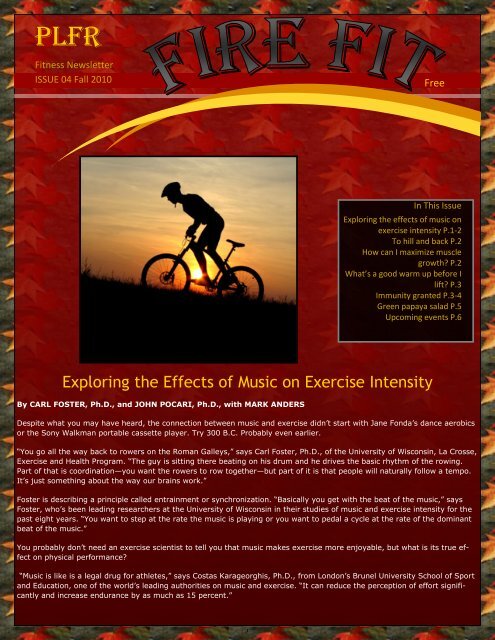Exploring the Effects of Music on Exercise Intensity - Port Ludlow ...