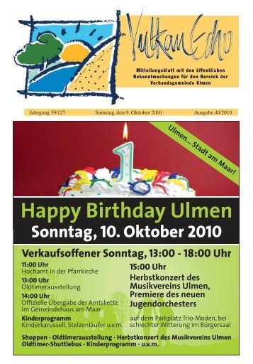 Ausgabe 40/2010 - Verbandsgemeinde Ulmen