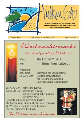 Weihnachtsmarkt - Verbandsgemeinde  Ulmen