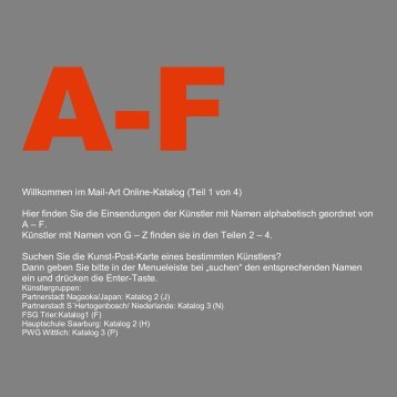 Mail-Art Online-Katalog A-F - Tufa Trier