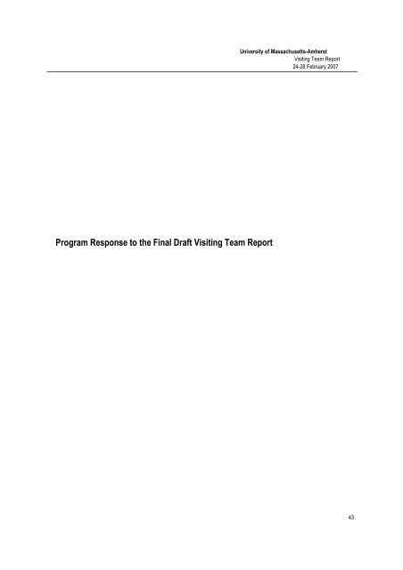 architecture program report - University of Massachusetts Amherst