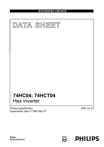 74HC04; 74HCT04 Hex inverter