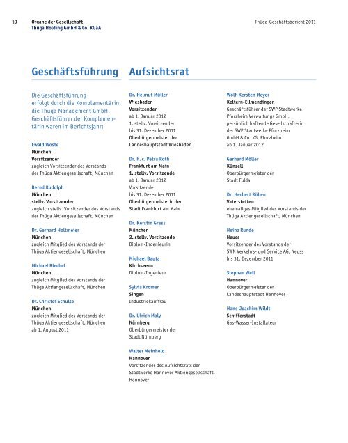 THÜGA GESCHÄFTSBERICHT 2011 LEBE WENDE - Thüga AG