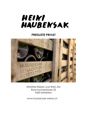 Komplette Preisliste als PDF ansehen ... - Heini Haubensak