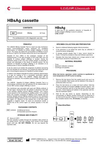 HBsAg cassette - LINEAR CHEMICALS