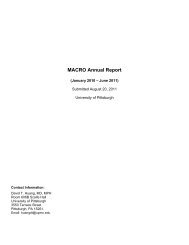 MACRO Annual Report - University of Pittsburgh Department of ...