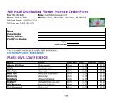 Flower Essence & Products Order Form (PDF) - Self Heal Distributing