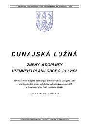 dunajskÃ¡ luÅ¾nÃ¡ zmeny a doplnky ÃºzemnÃ©ho plÃ¡nu obce Ä. 01 / 2006