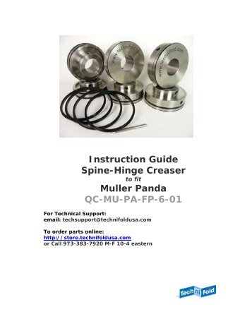 Download Muller Panda and Tigra Here - Technifold USA