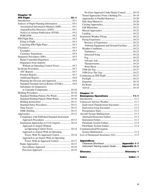 FAA-H-8083-15, Instrument Flying Handbook -- 1 of 2 - US-PPL