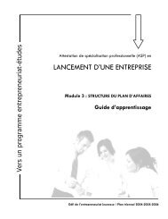 LANCEMENT D'UNE ENTREPRISE - Inforoute FPT