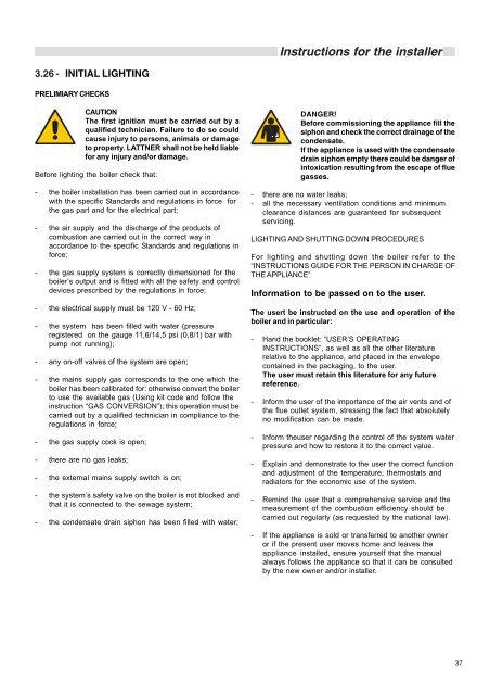 Installation Manual - Unical Lattner Condensing Hot Water Boilers