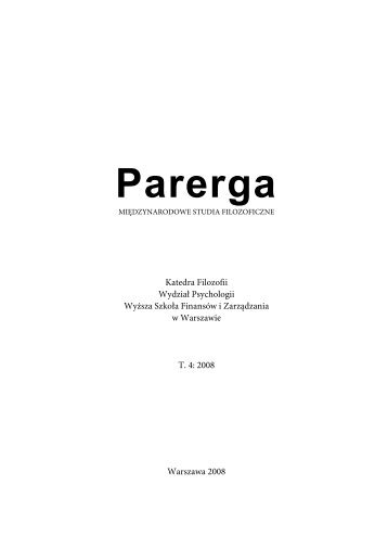 pobierz - Parerga - WyÅ¼sza SzkoÅa FinansÃ³w i ZarzÄdzania