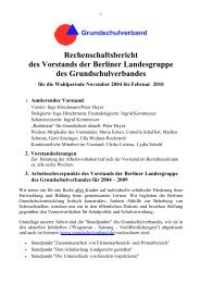 Rechenschaftsbericht des Vorstands der Berliner Landesgruppe ...