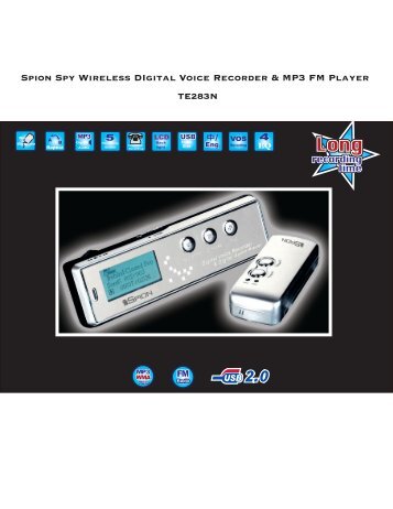 Spion Spy Wireless DIgital Voice Recorder & MP3 ... - SpyGear4U.com