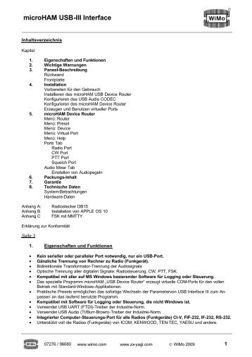 microHAM USB-III Interface - WiMo