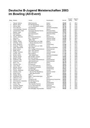 Deutsche B-Jugend Meisterschaften 2003 im Bowling (All-Event)