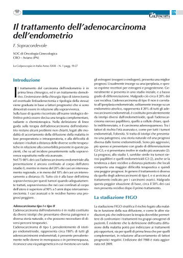 Il trattamento dell'adenocarcinoma dell'endometrio - SocietÃ  italiana ...
