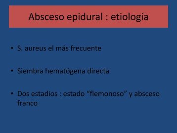 Absceso epidural : etiología